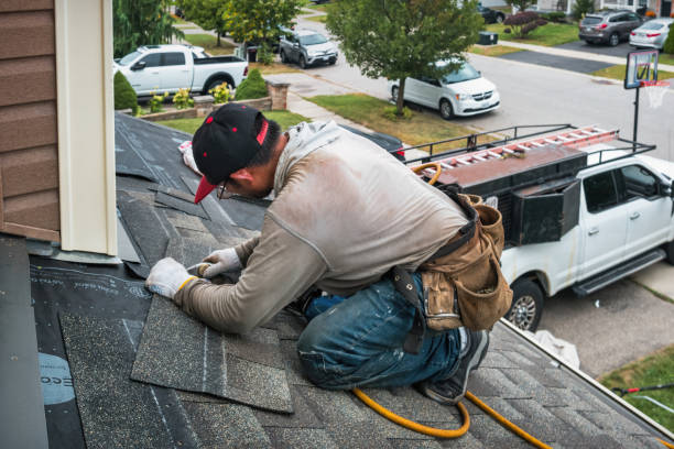 Professional Gutter Installation technician working in Mulino, OR